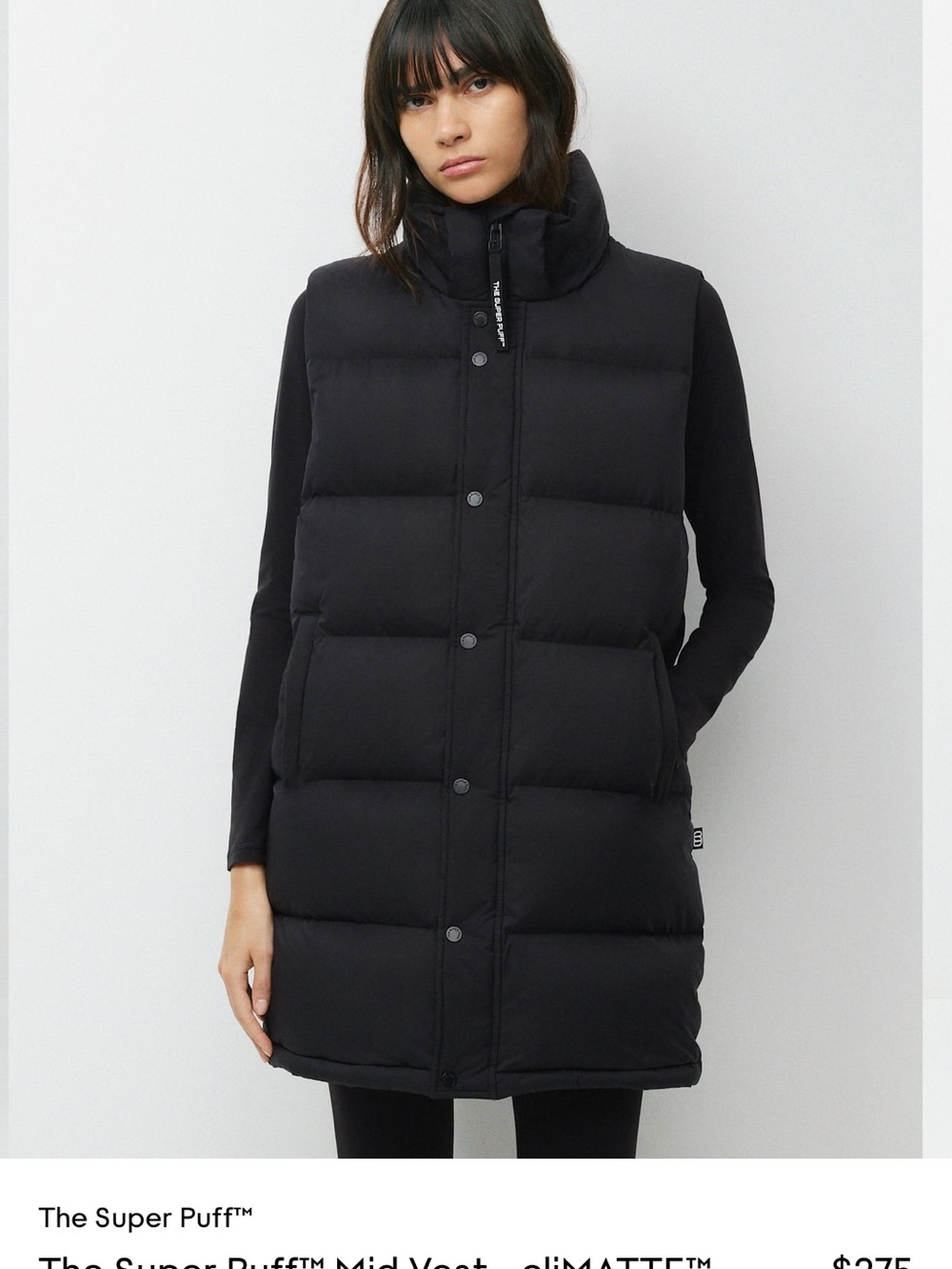 Aritzia The Super Puff™ Mid Vest - cliMATTE Black Size Small - Picture 4 of 5
